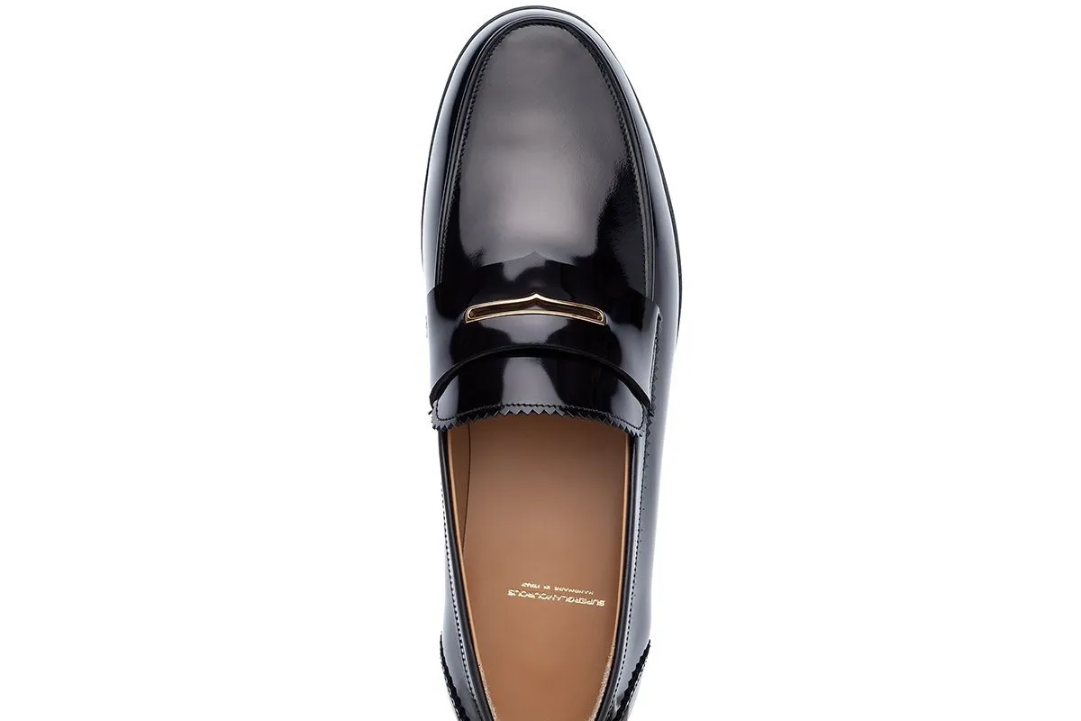 BALMORAL BRUSHED BLACK LOAFERS