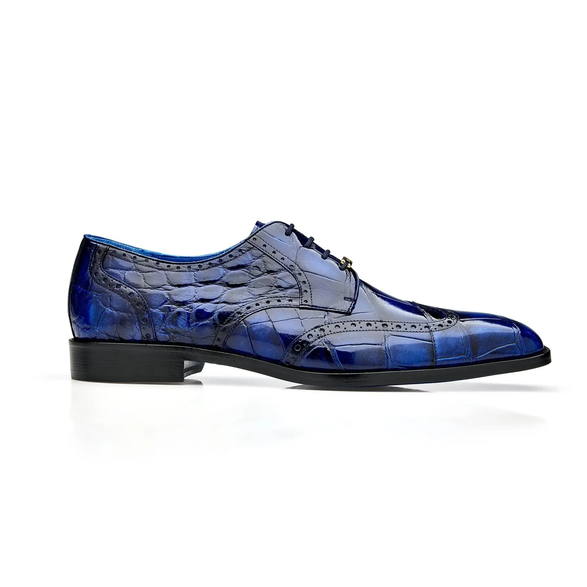 Belvedere Santo in Antique Blue Alligator Oxfords