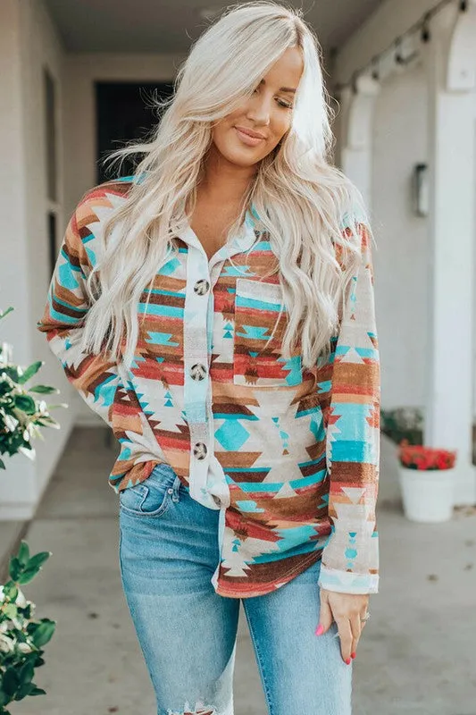 Buttoned Pocket Chest Long Sleeve Shirt