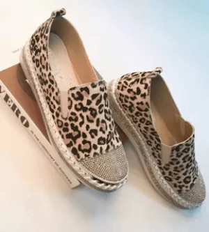 Coco Leather Slip-On Shoes Leopard