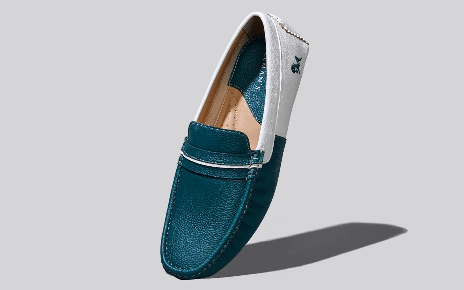 Color Block Loafers : White-Green