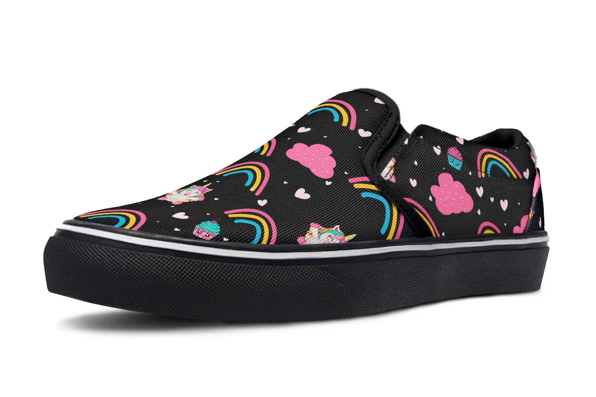 Cutesy Unicorns Slip Ons