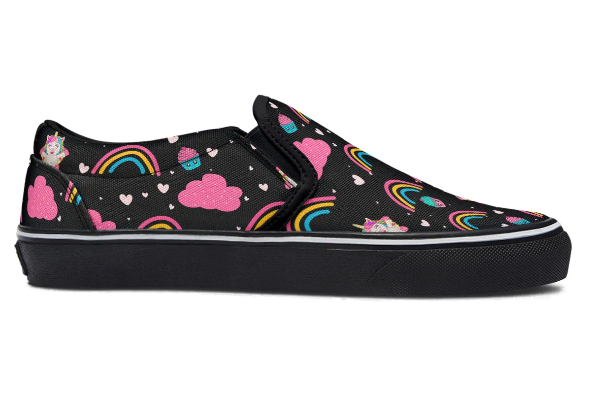 Cutesy Unicorns Slip Ons