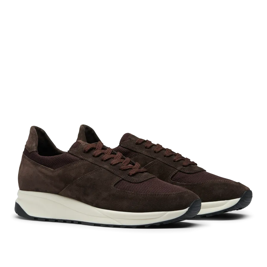 Dark Brown Suede Leather Stride Runners