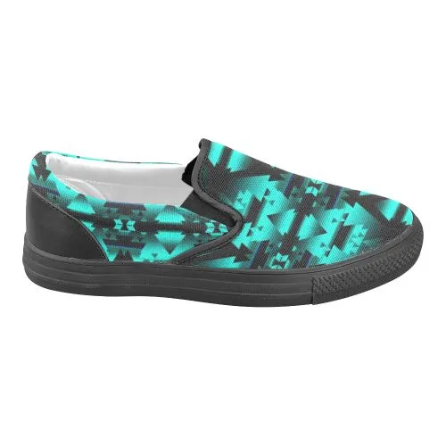 Dark-Deep Lake-Winter-Camp Women's Unusual Slip-on Canvas Shoes