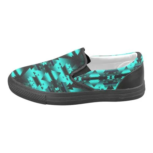 Dark-Deep Lake-Winter-Camp Women's Unusual Slip-on Canvas Shoes