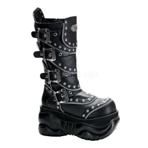 Demonia Boxer-203 Platform Zip Cyber Boot