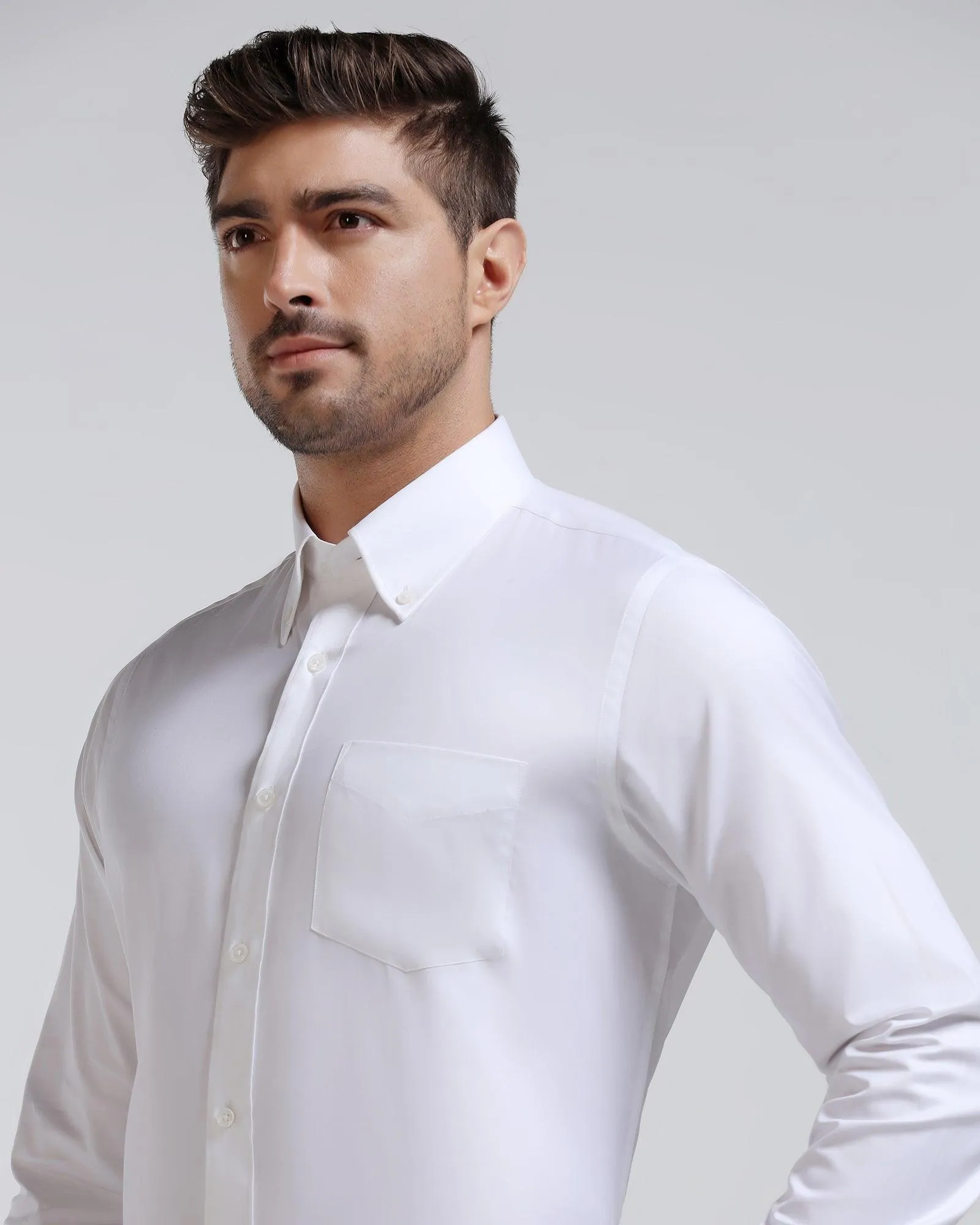 Formal White Stripe Shirt - Jamy