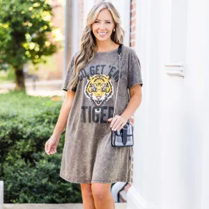 Go Tigers T-Shirt Dress, Charcoal