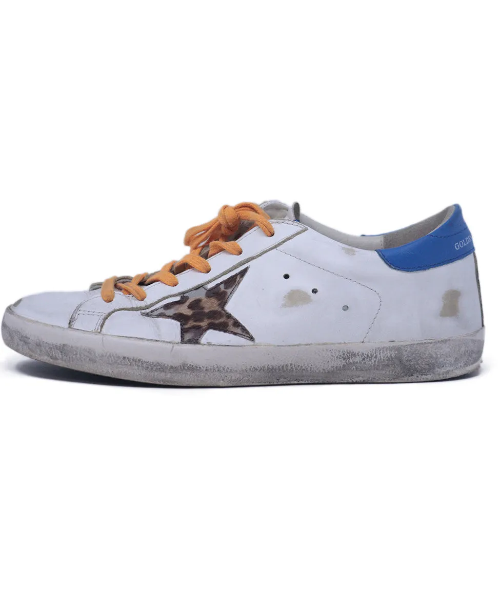 Golden Goose White & Blue Leather Sneakers sz 11