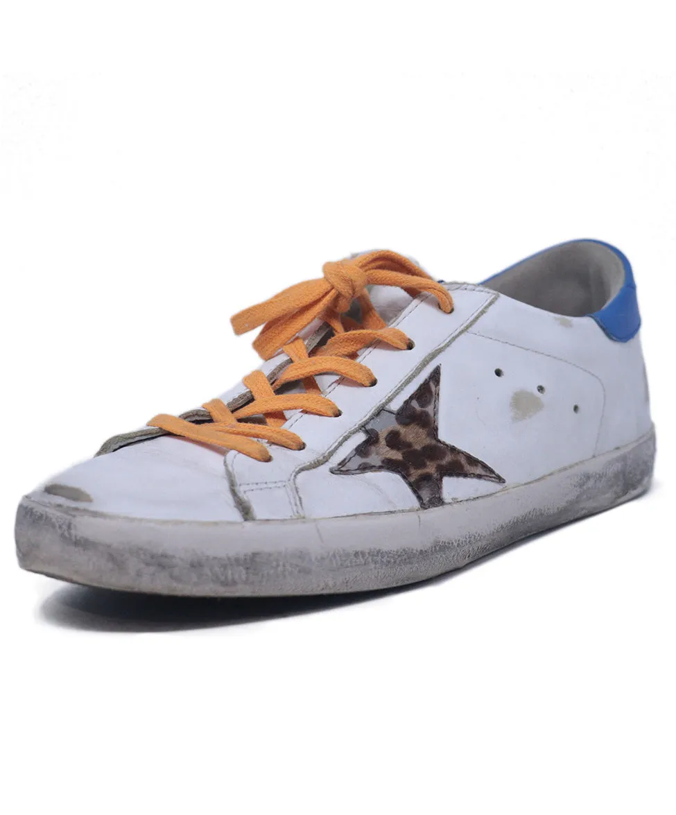 Golden Goose White & Blue Leather Sneakers sz 11