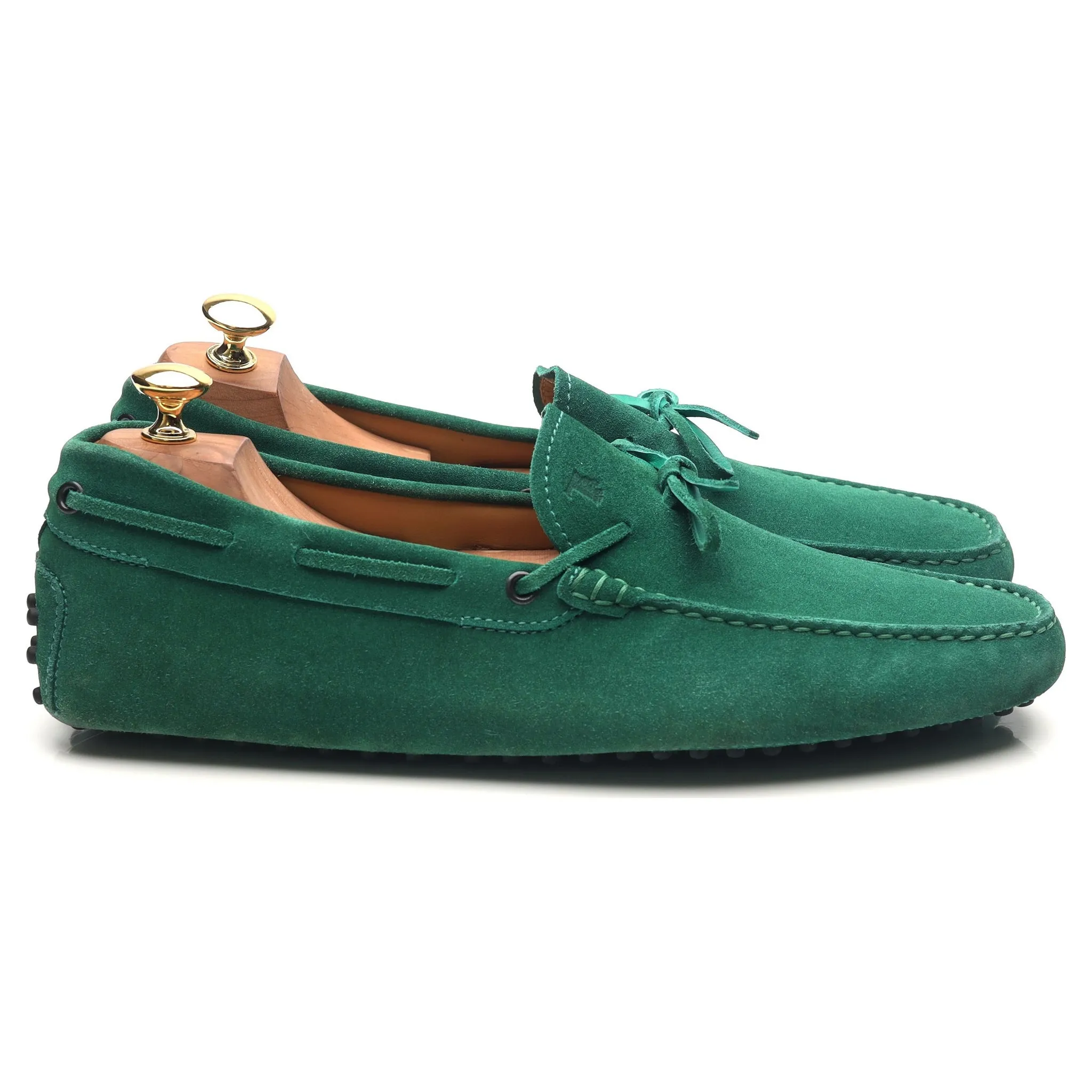 Gommino Green Suede Driving Loafers UK 10