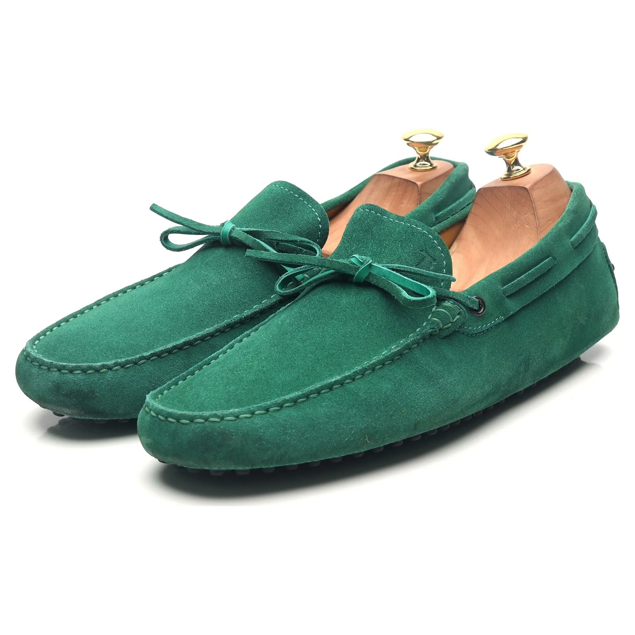 Gommino Green Suede Driving Loafers UK 10