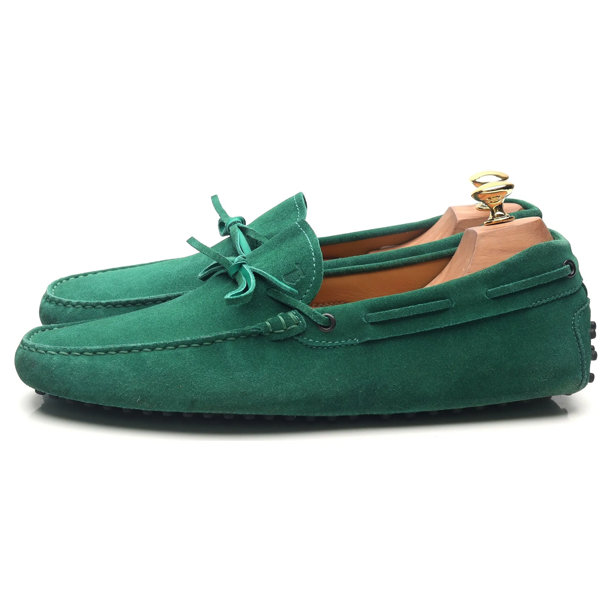 Gommino Green Suede Driving Loafers UK 10