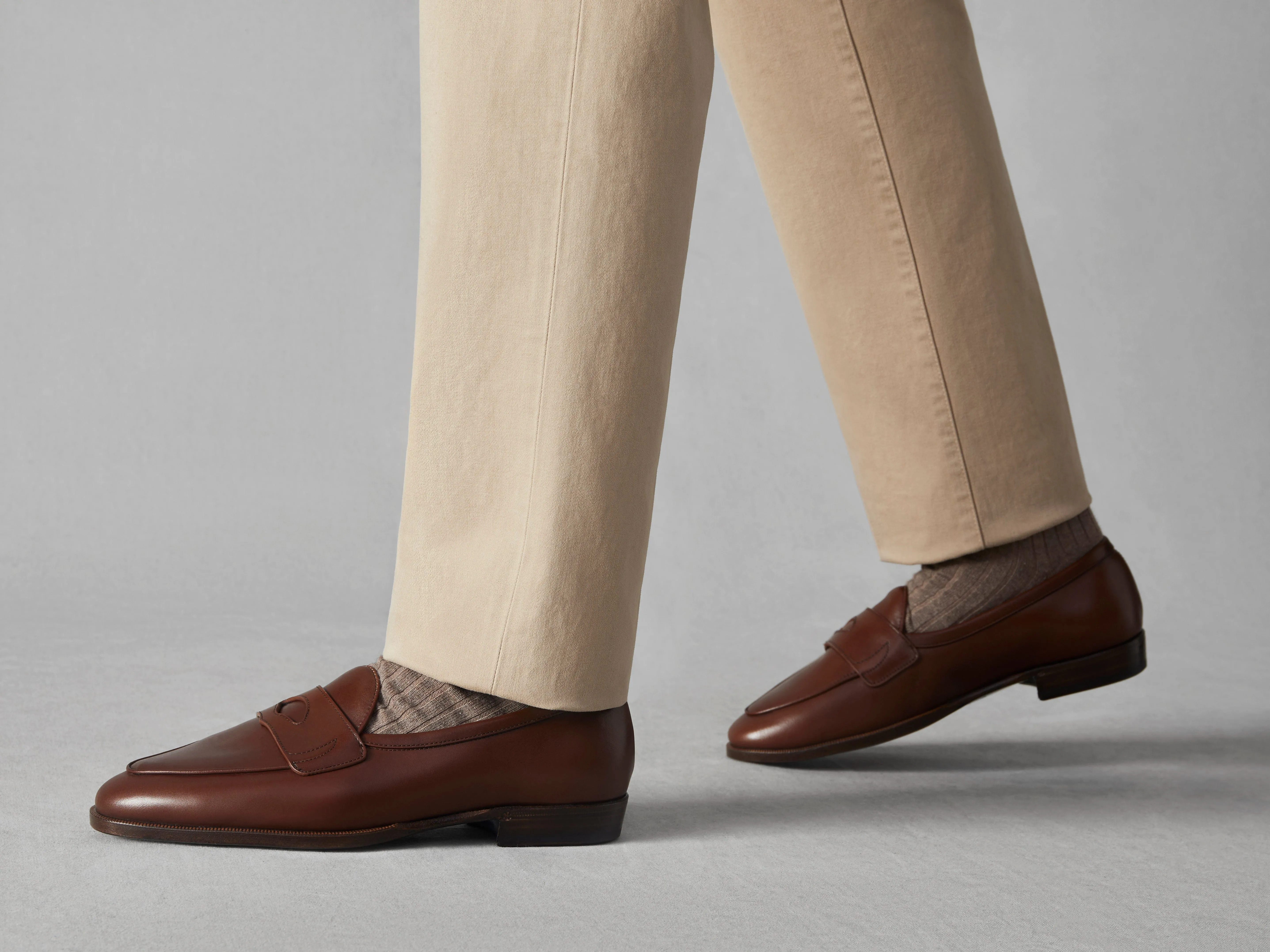 Grand Fleurus Penny Loafers in Tawny Noble Calf