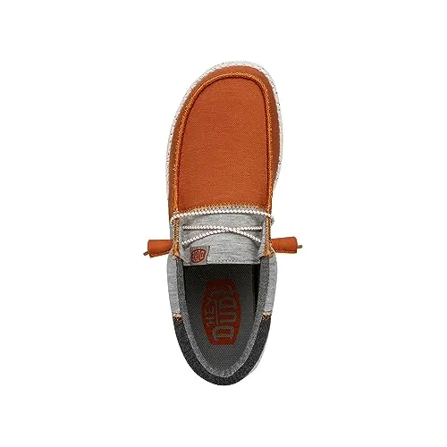 Hey Dude Wally Tri Varsity Orange Size M10 | Men's Shoes | Men's Slip On Loafers | Comfortable & Light-Weight