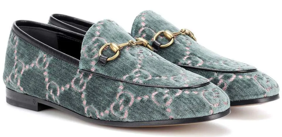 Jordaan Logo-Jacquard Velvet Loafers