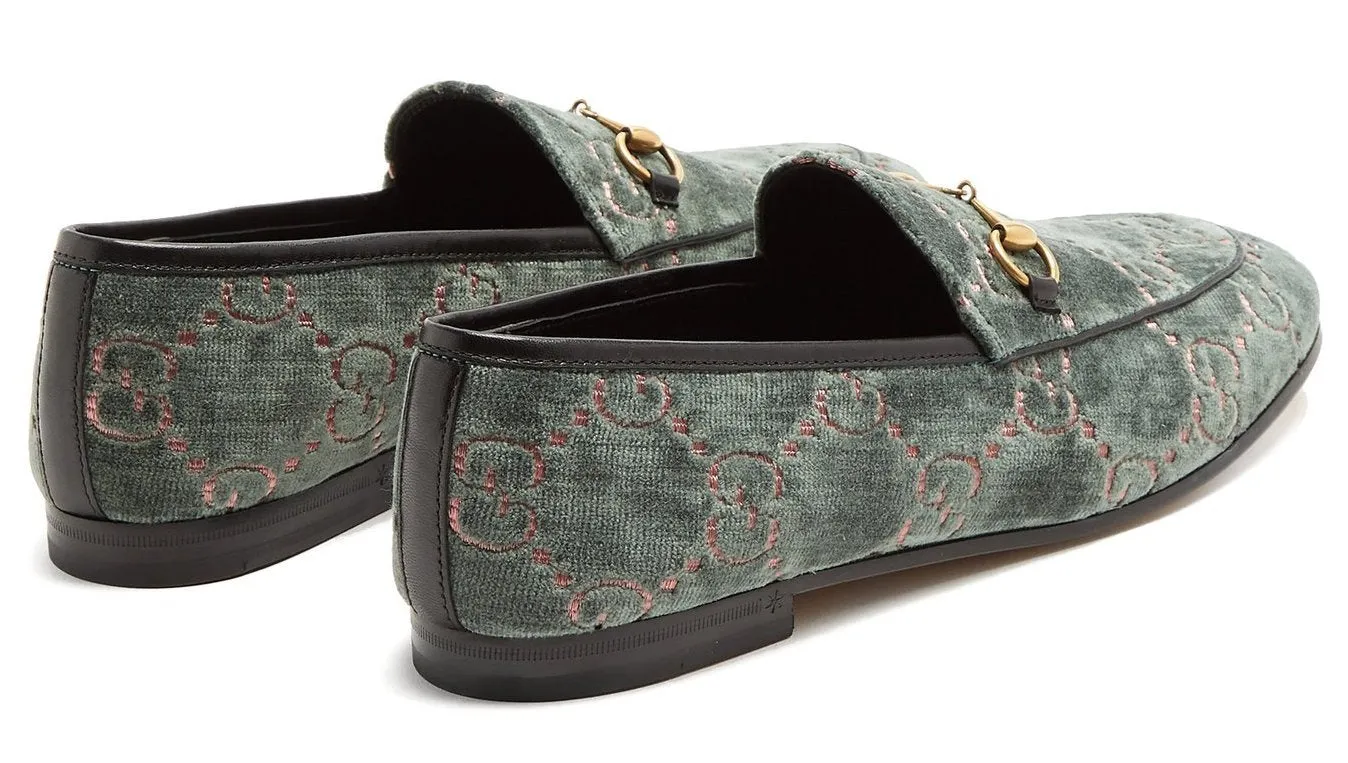 Jordaan Logo-Jacquard Velvet Loafers