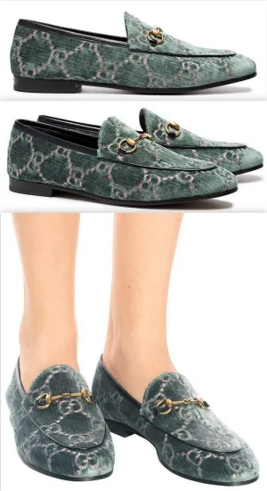 Jordaan Logo-Jacquard Velvet Loafers