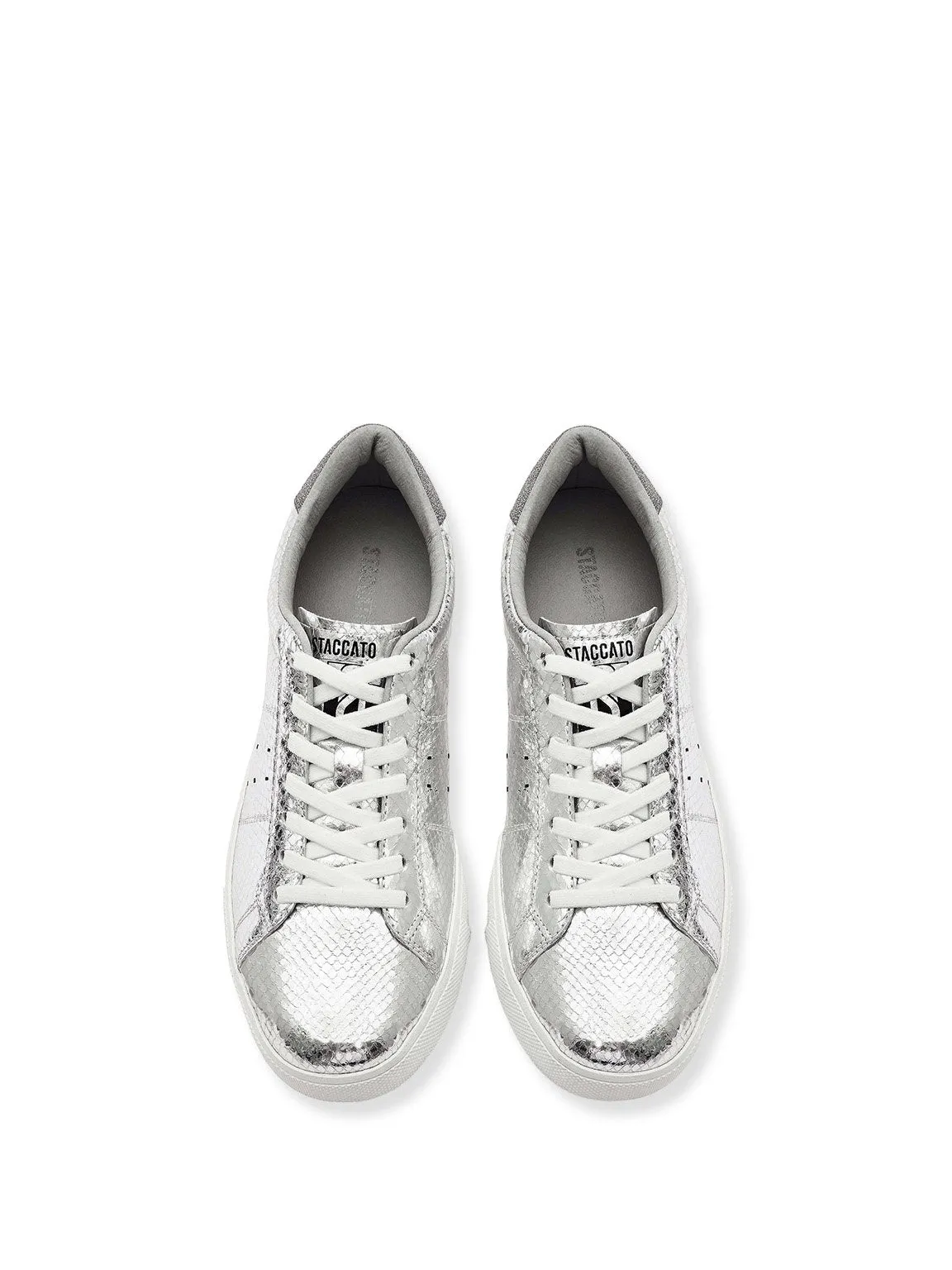 Lace Up Sneakers With Silver details