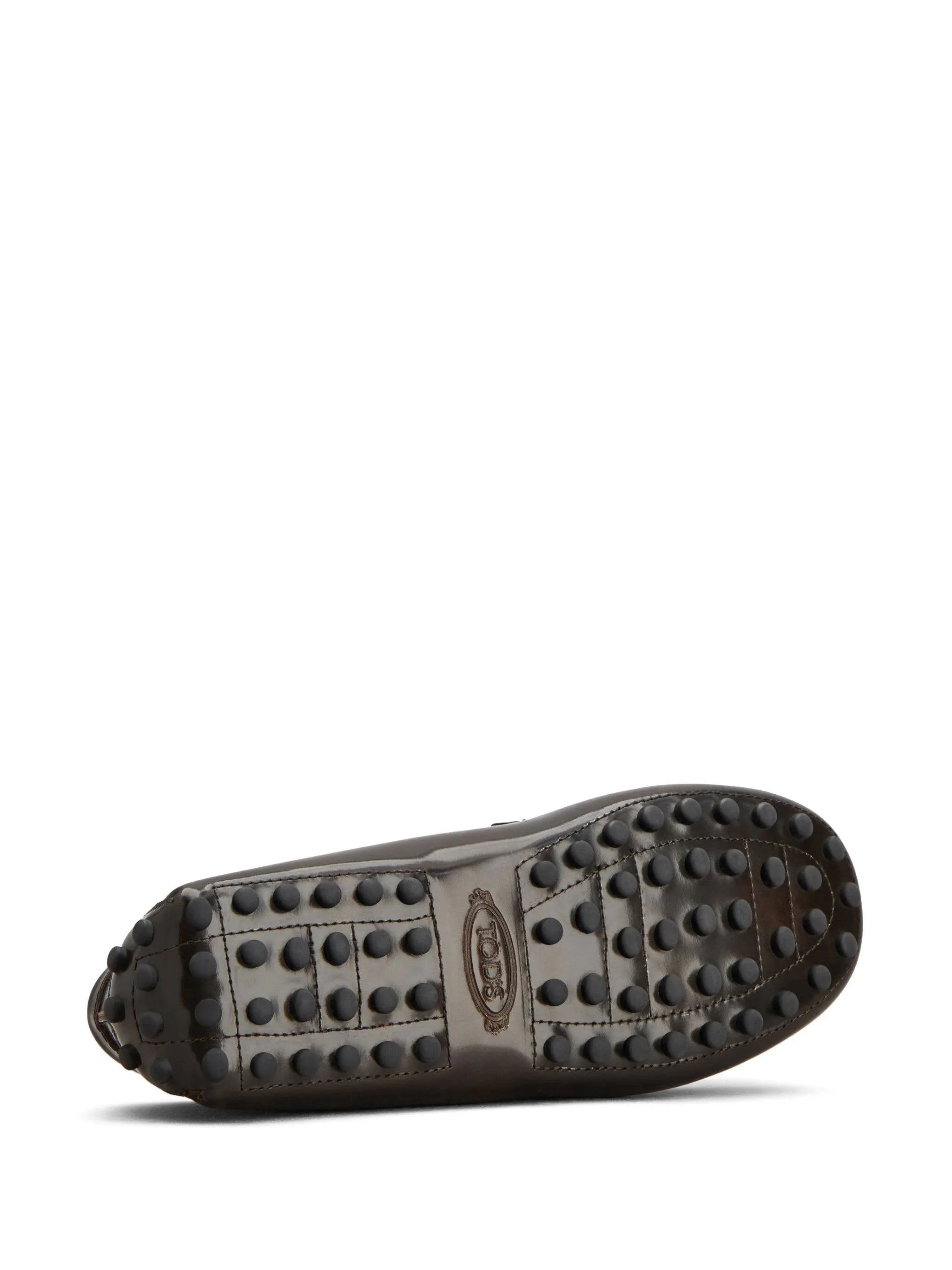 logo-plaque leather loafers