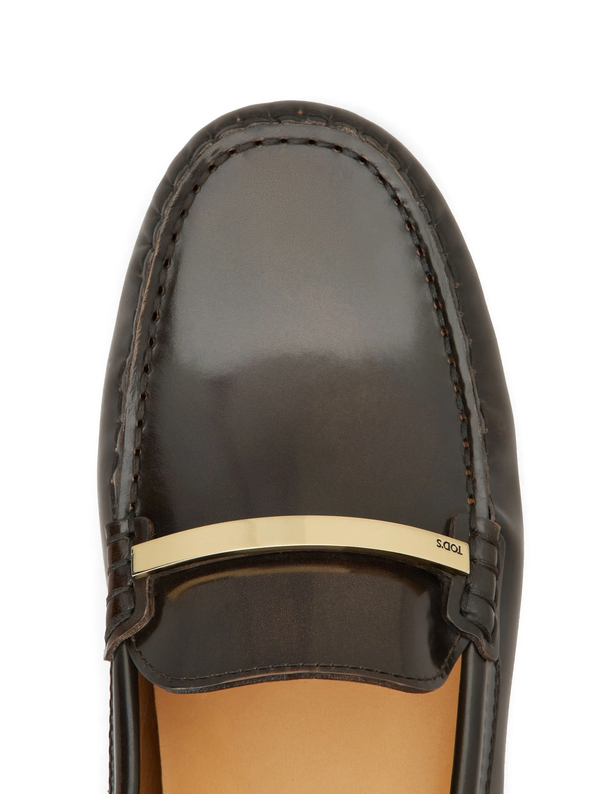 logo-plaque leather loafers