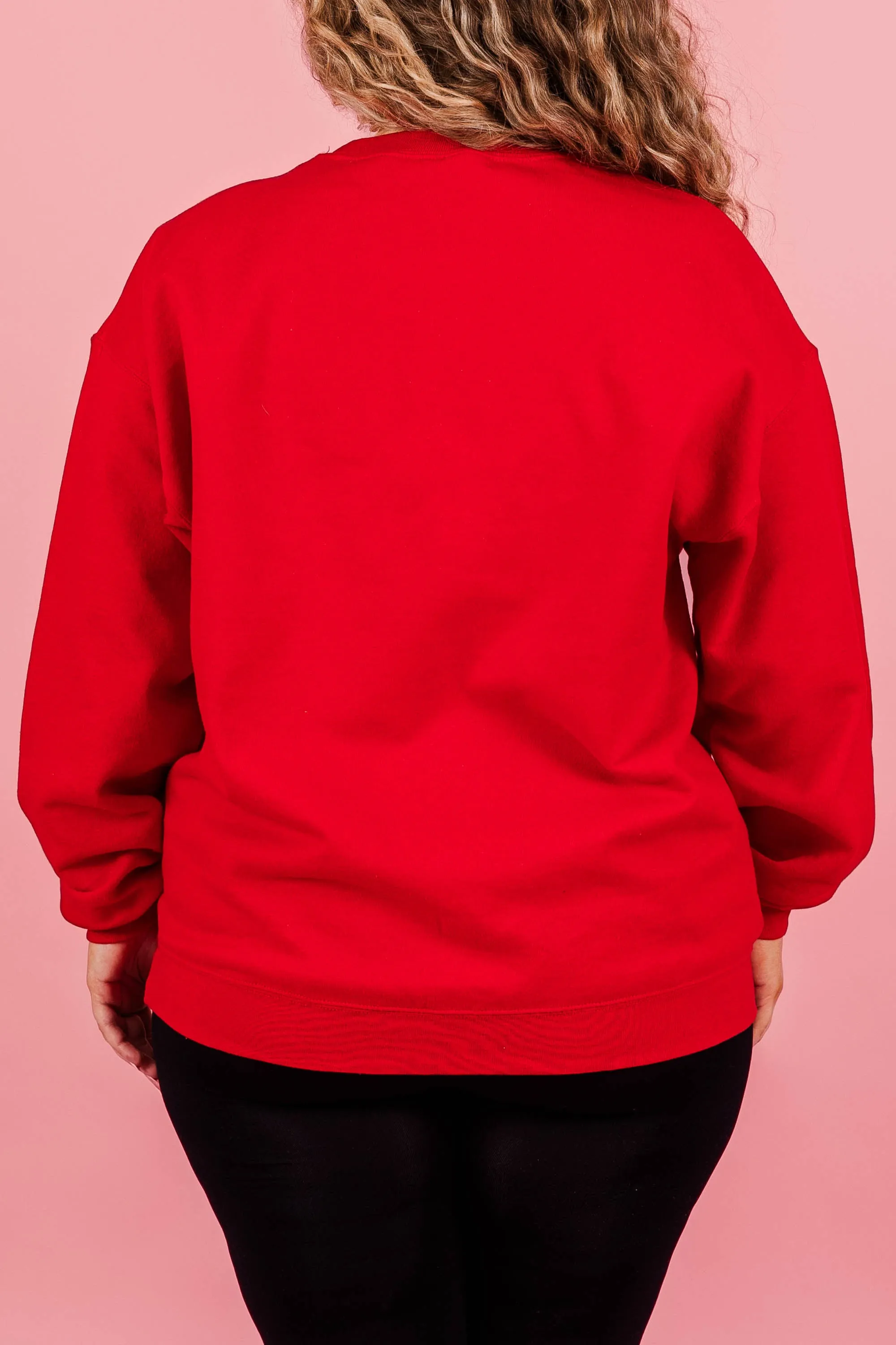 Love More, Worry Less Sweatshirt, Cherry Red