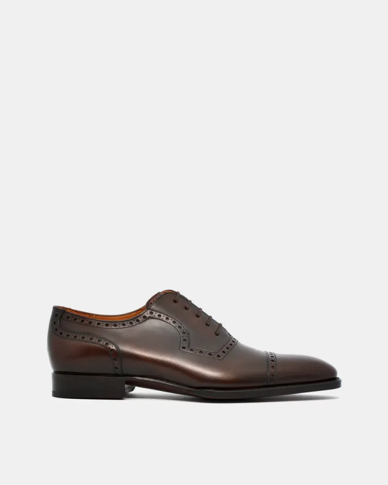 Museum Brown Cap Toe Brogue Oxford Shoe