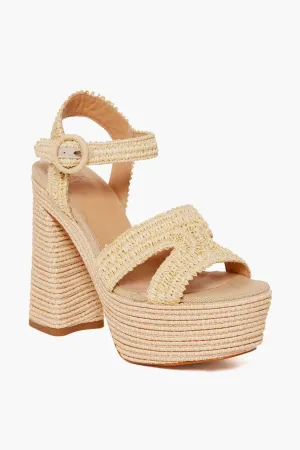 Natural Raffia Adriana Heeled Sandals