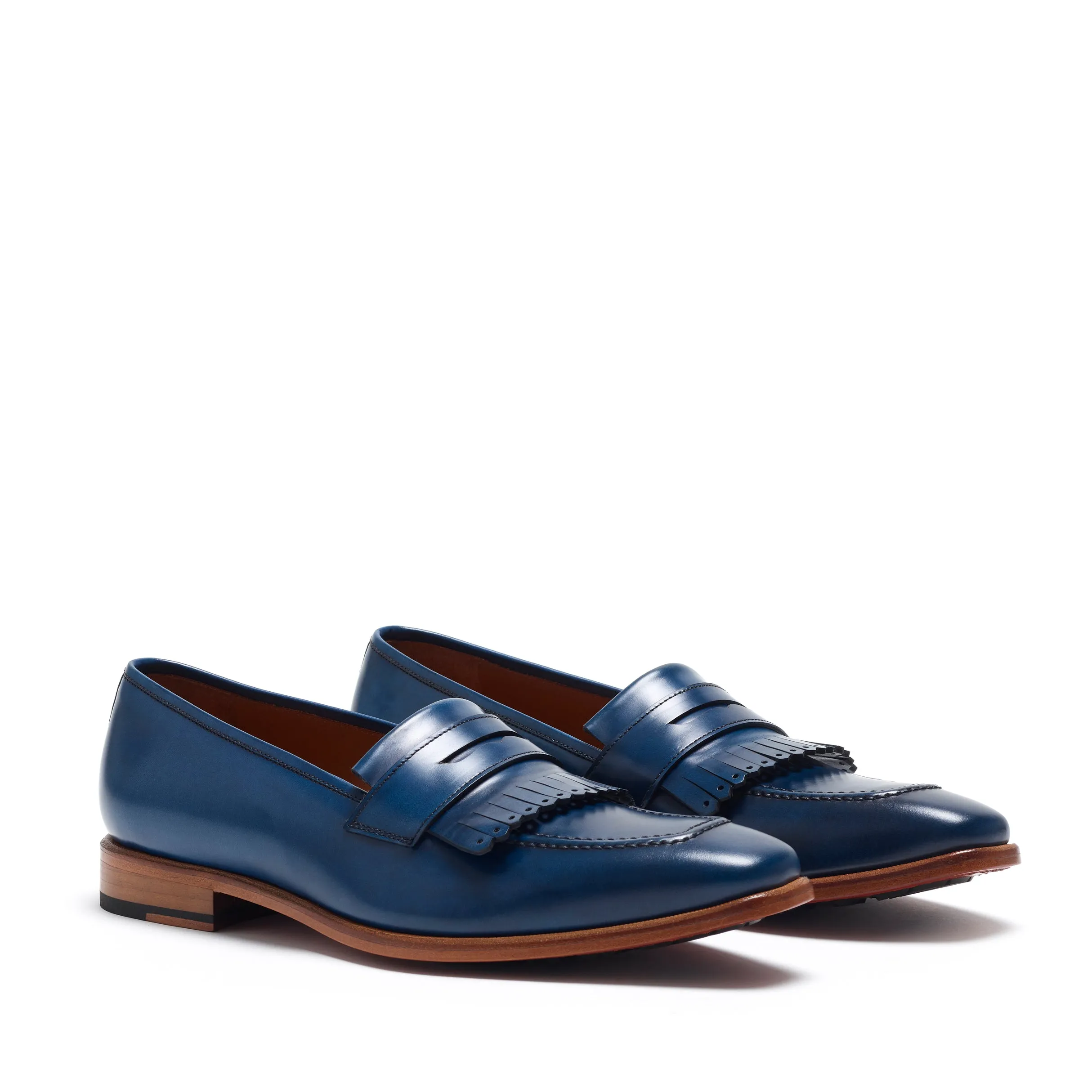 Navy Calf Fringe Penny Loafer