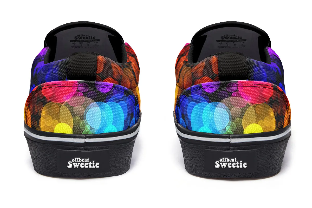 Rainbow Bubbles Slip Ons