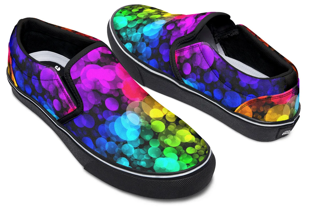 Rainbow Bubbles Slip Ons