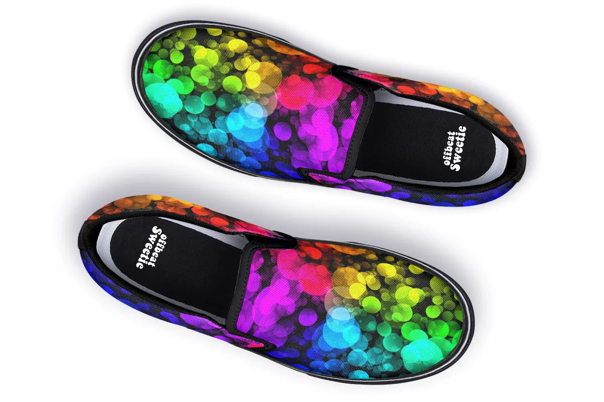 Rainbow Bubbles Slip Ons