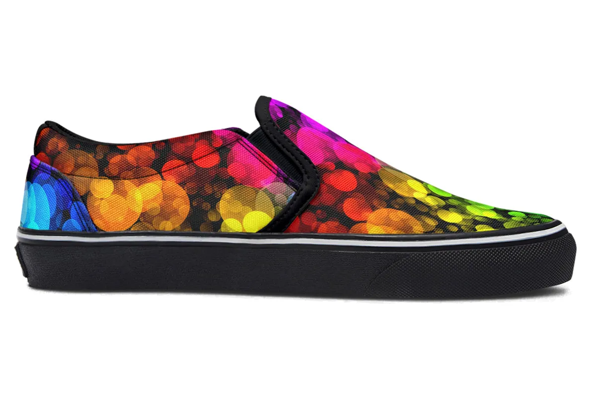 Rainbow Bubbles Slip Ons