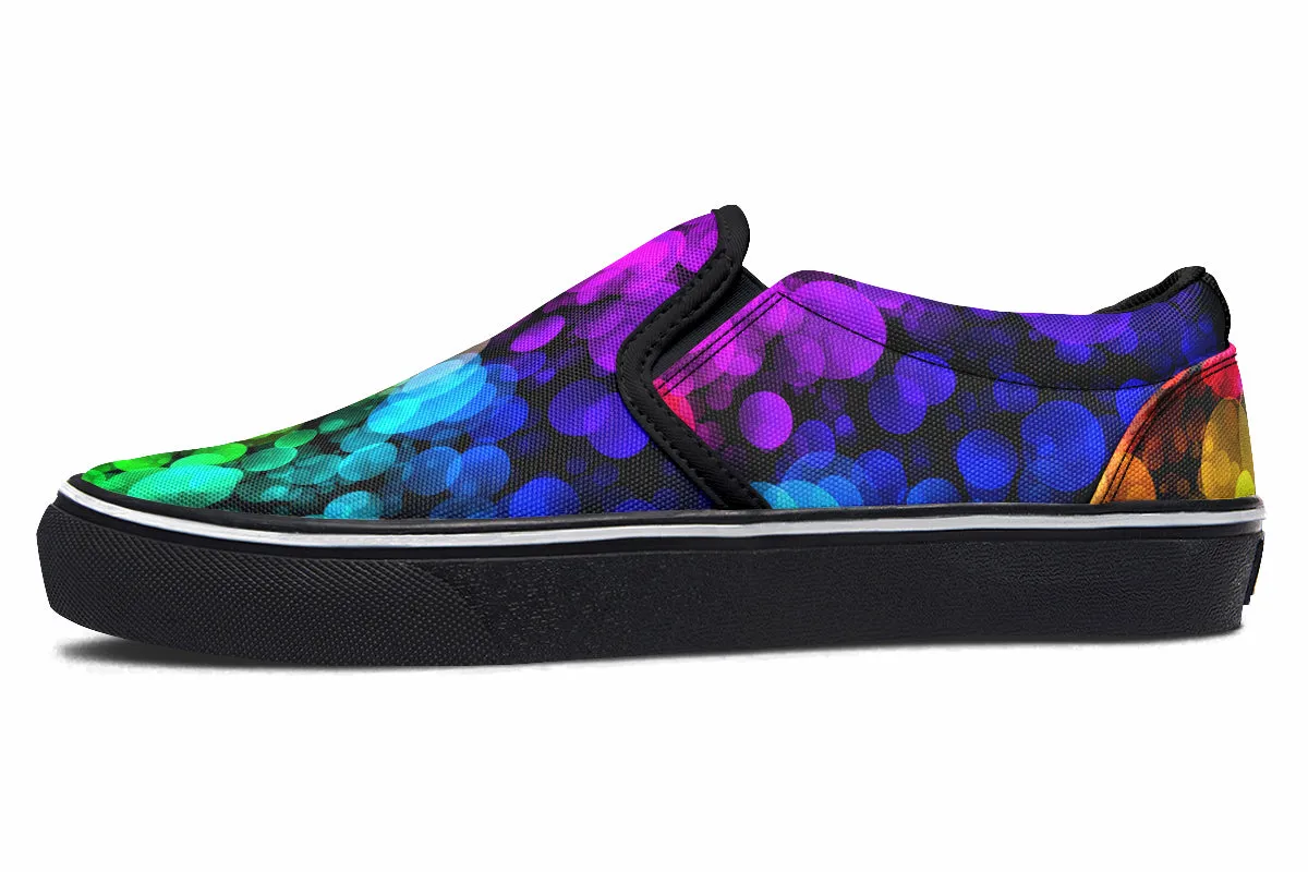 Rainbow Bubbles Slip Ons