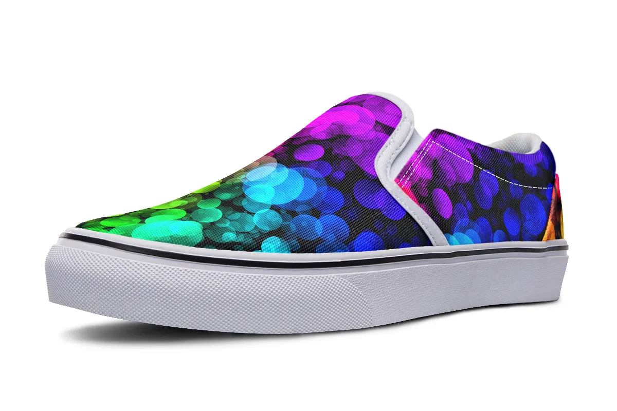 Rainbow Bubbles Slip Ons