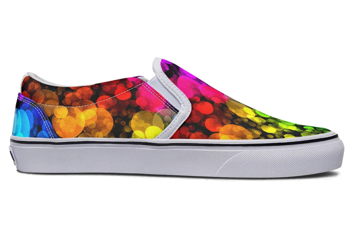 Rainbow Bubbles Slip Ons