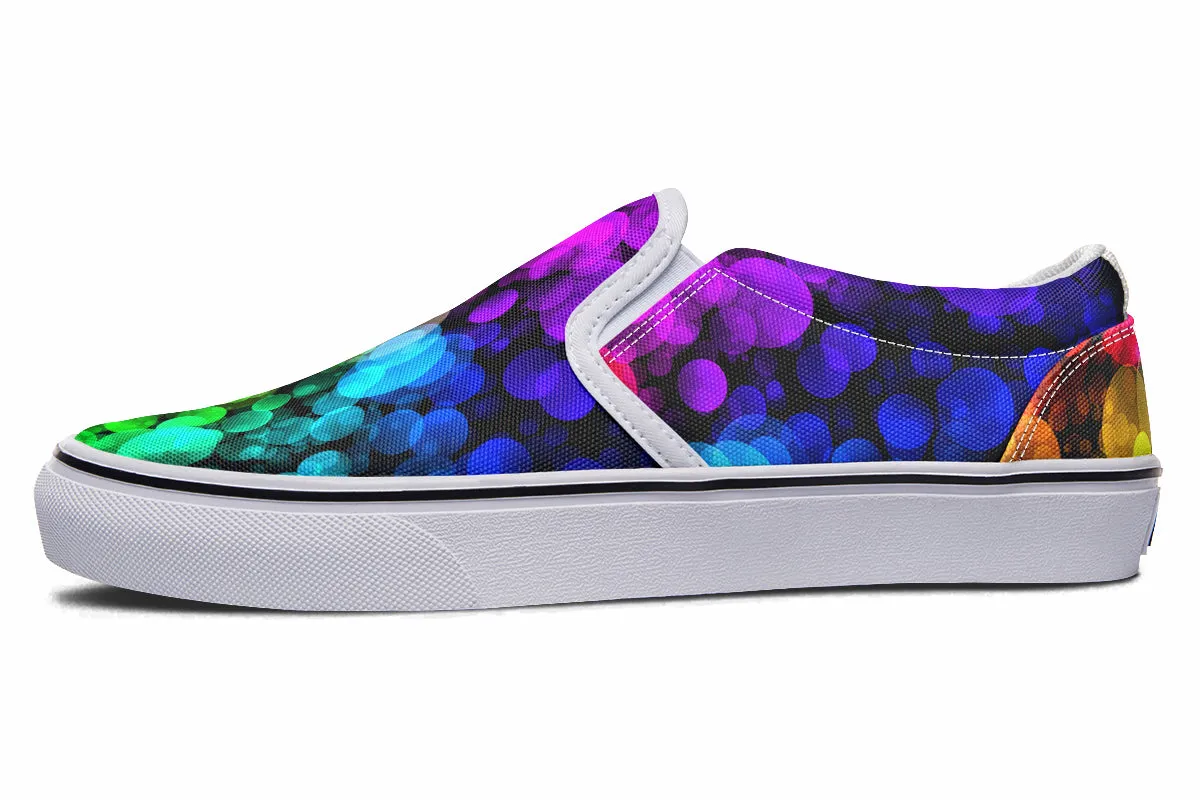 Rainbow Bubbles Slip Ons