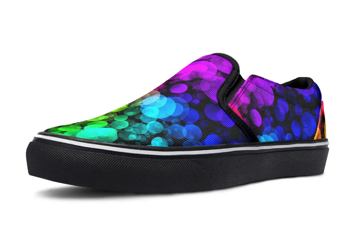 Rainbow Bubbles Slip Ons