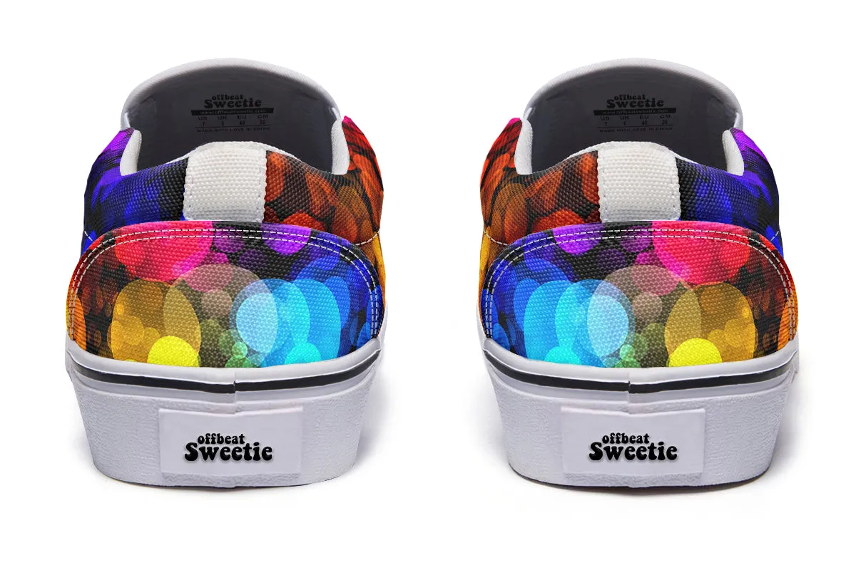 Rainbow Bubbles Slip Ons