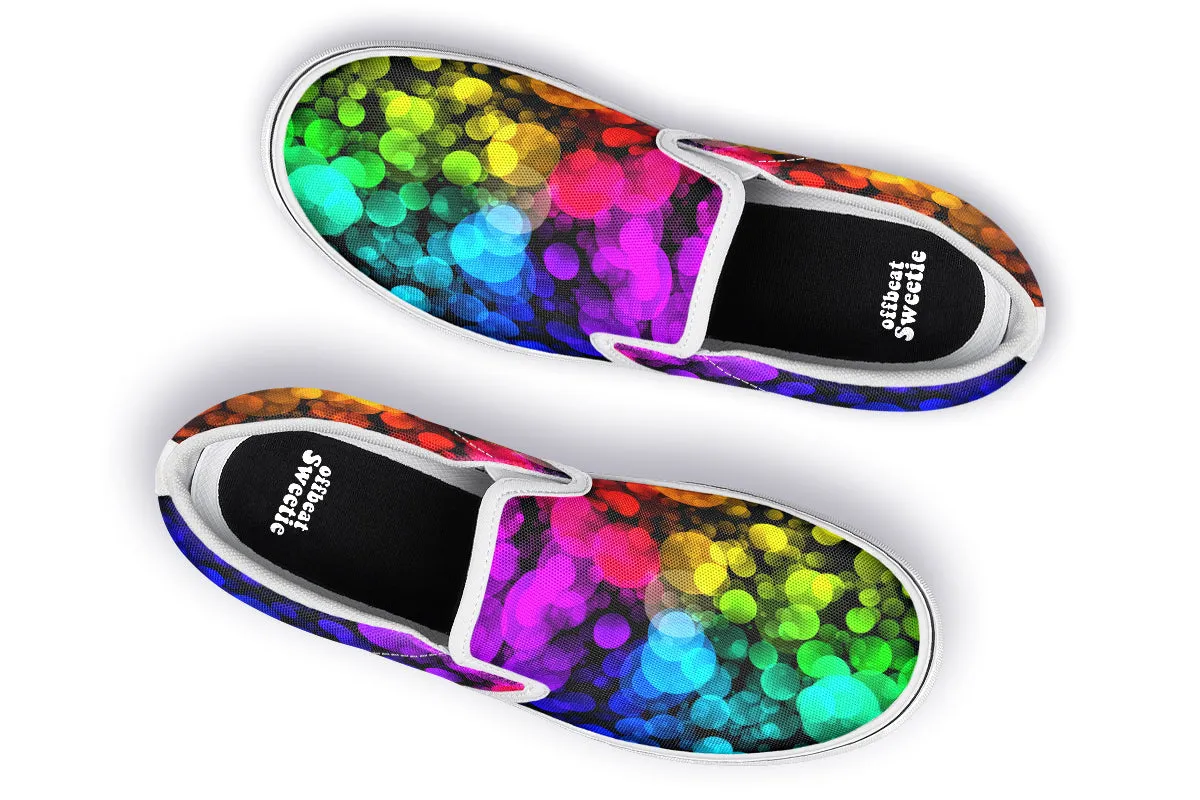 Rainbow Bubbles Slip Ons