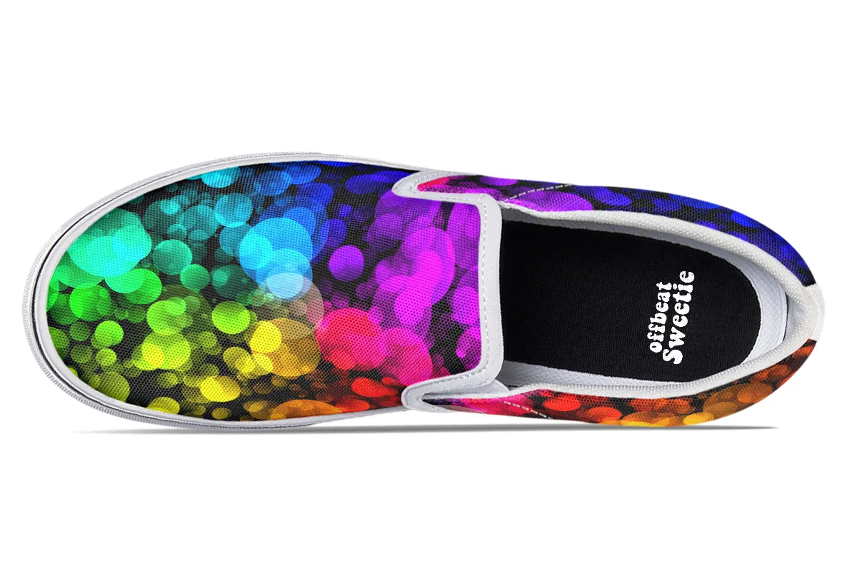 Rainbow Bubbles Slip Ons