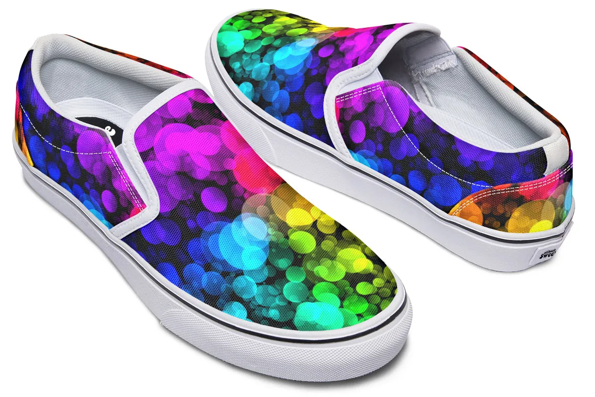 Rainbow Bubbles Slip Ons