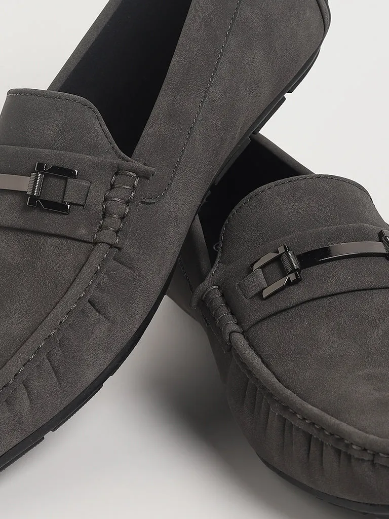 SOLEPLAY Grey Plain Loafers