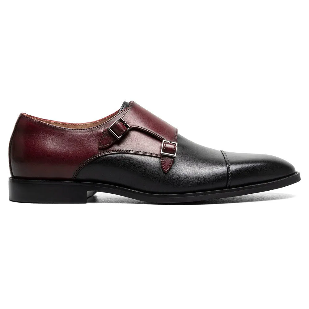 Stacy Adams Raythorne Black Multi Men’s Cap Toe Double Monk Strap Shoes