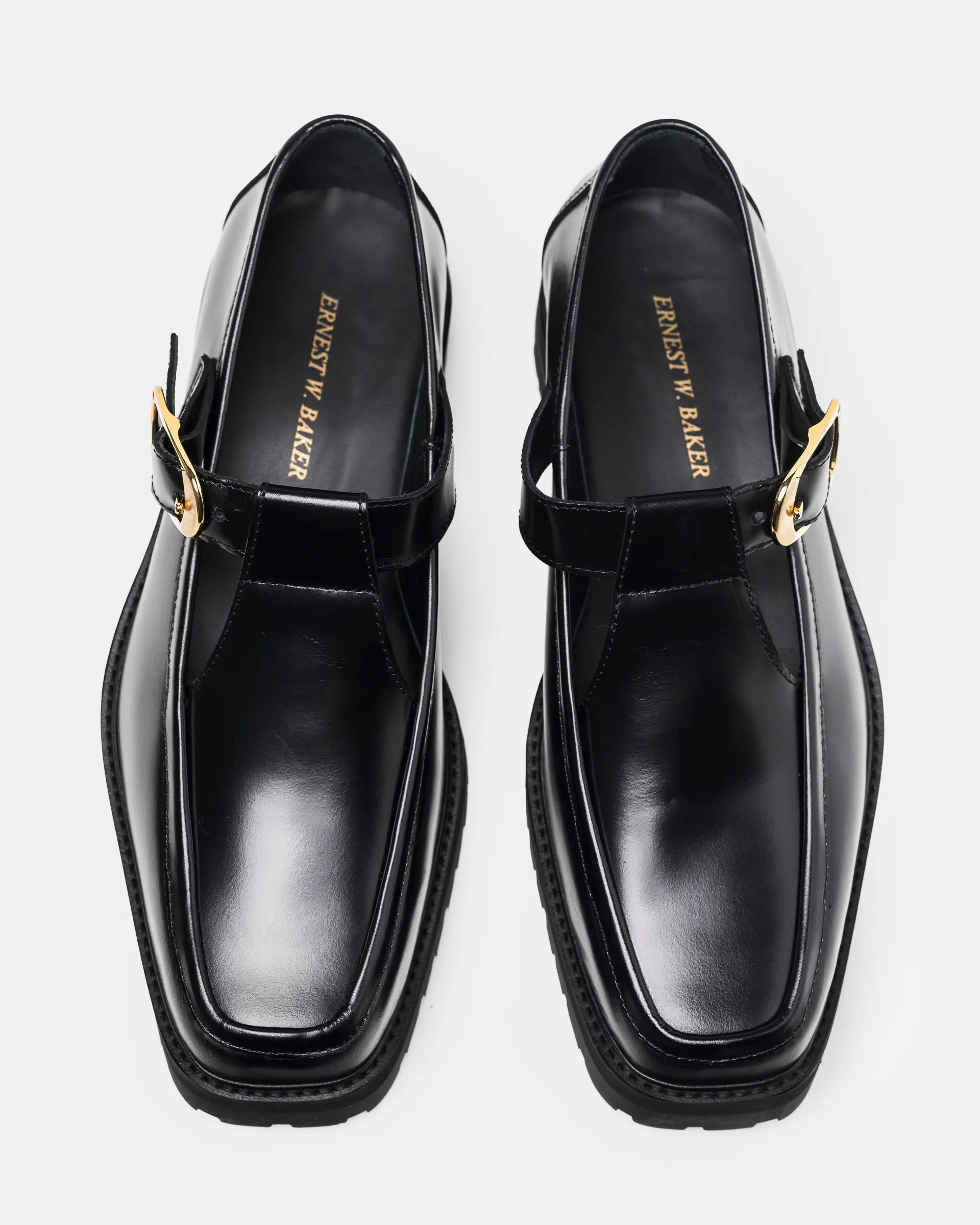 T-Bar Loafers in Black