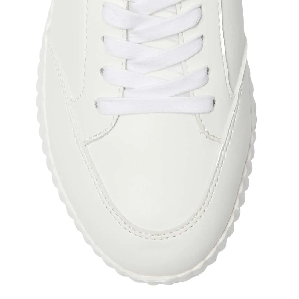 Track Sneaker in White Smooth