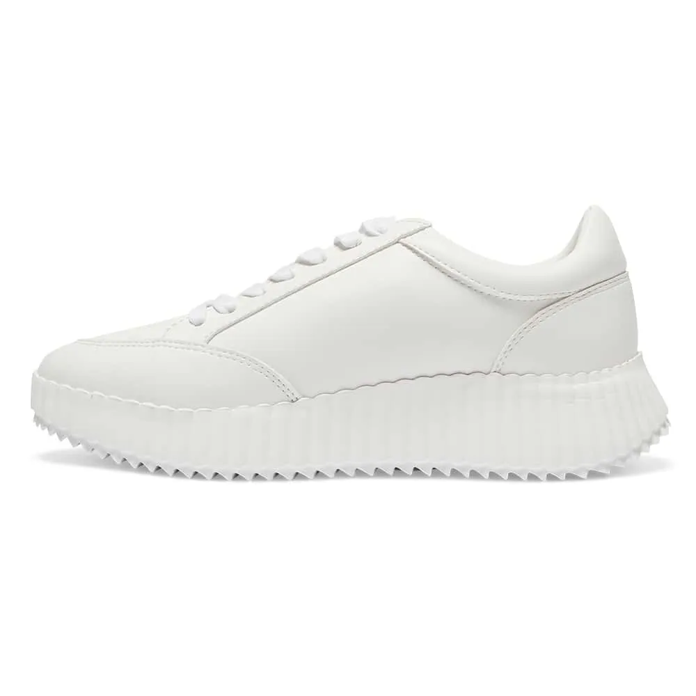 Track Sneaker in White Smooth