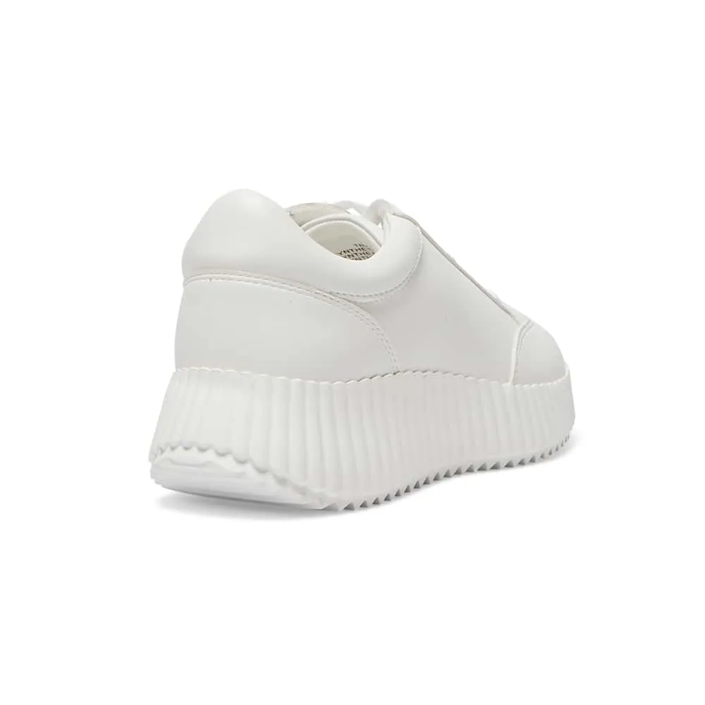 Track Sneaker in White Smooth