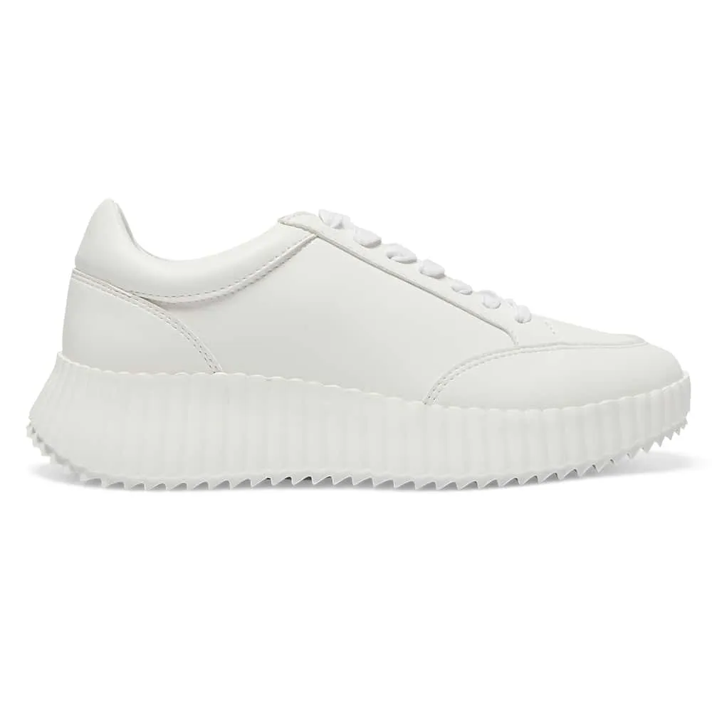 Track Sneaker in White Smooth